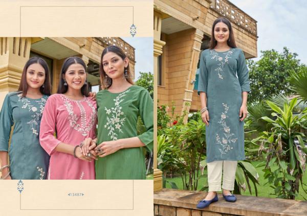 Kalaroop Lava Fancy Wear Rayon Embroidery Kurti Collection